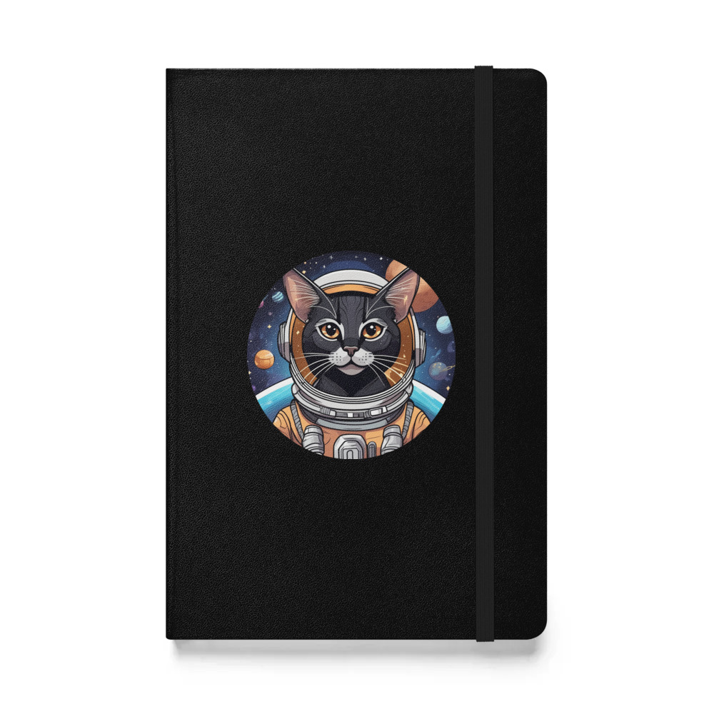PugMug Custom Black Abyssinian Cat Hardcover Bound Notebook