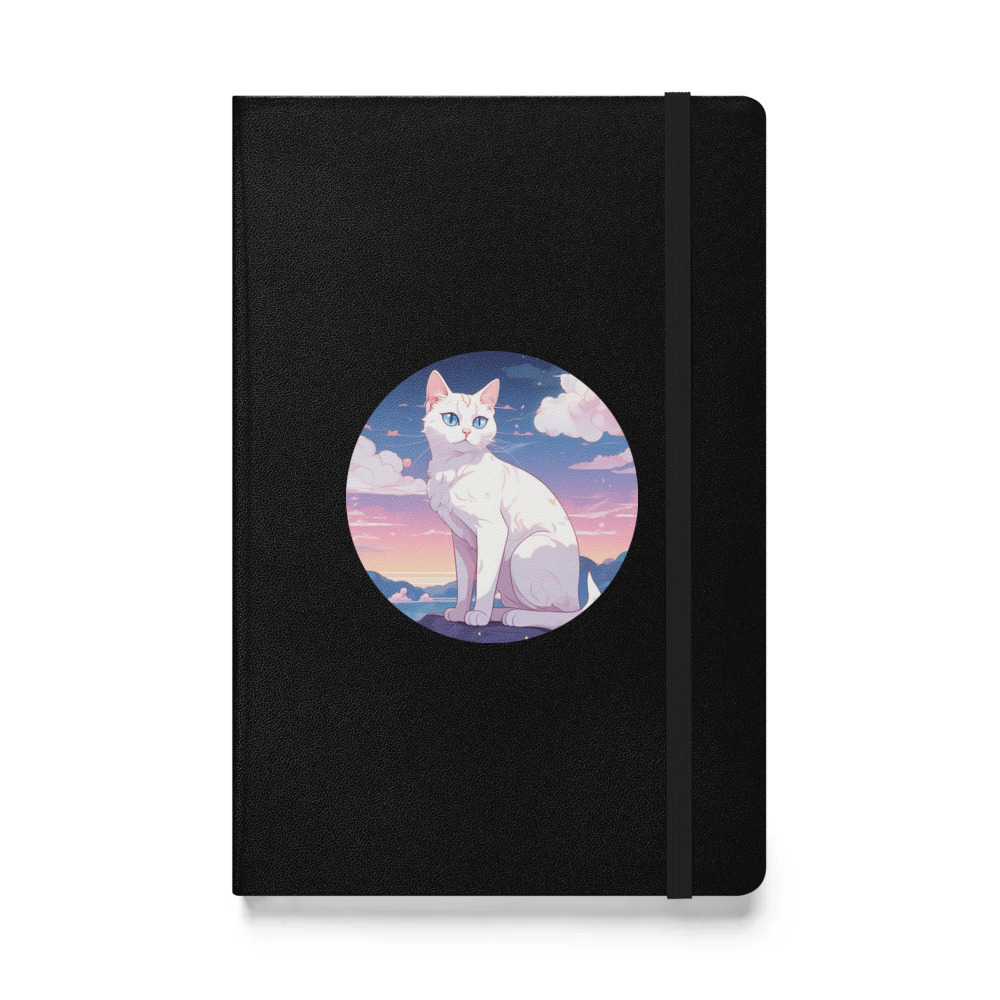 PugMug Custom White Companion Cat Hardcover Bound Notebook