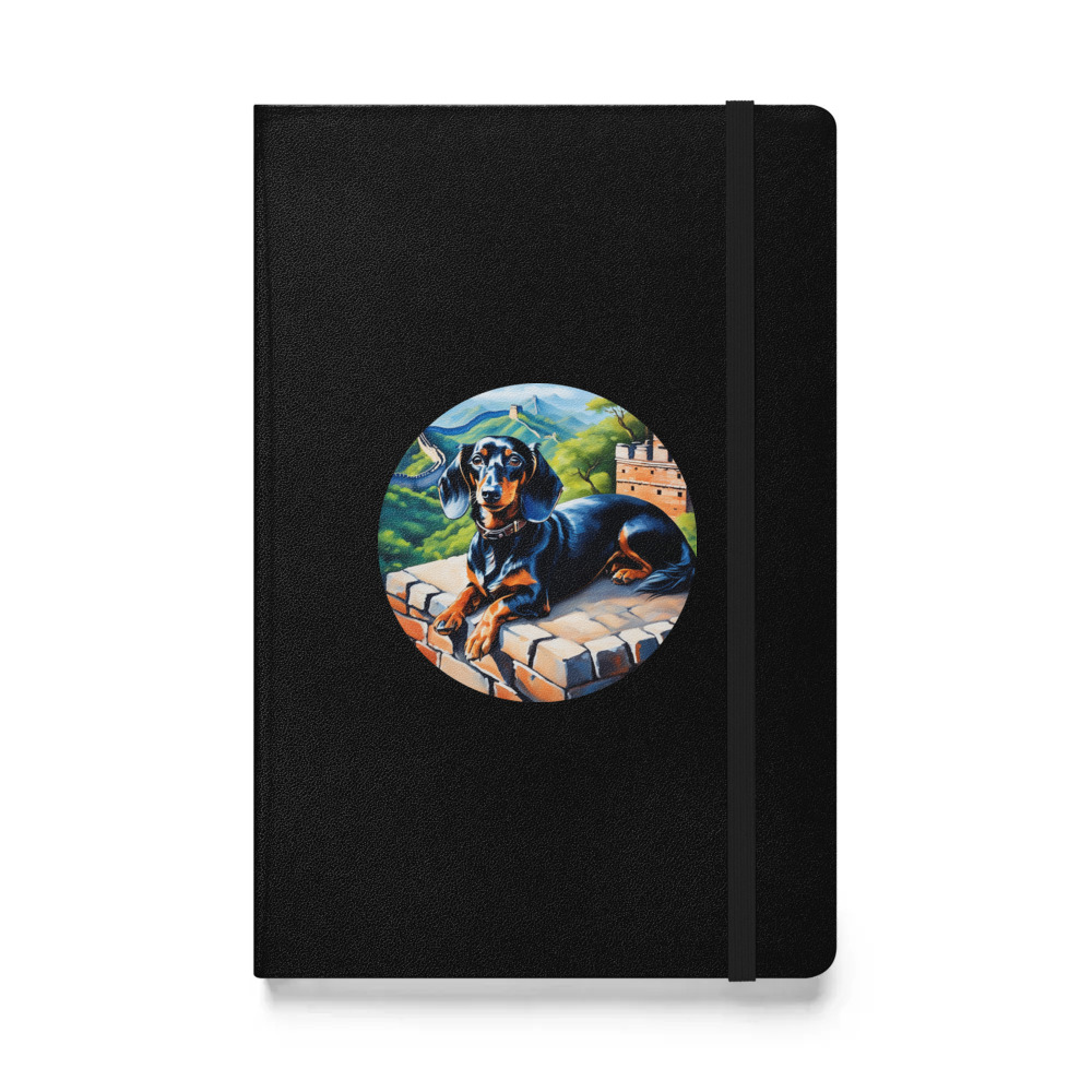 PugMug Custom Black Dachshund Hardcover Bound Notebook