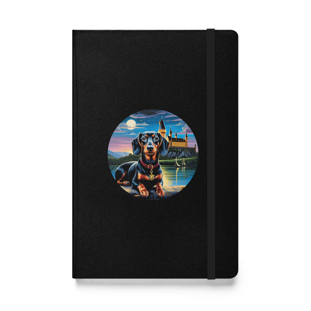 PugMug Custom Black Dachshund Hardcover Bound Notebook