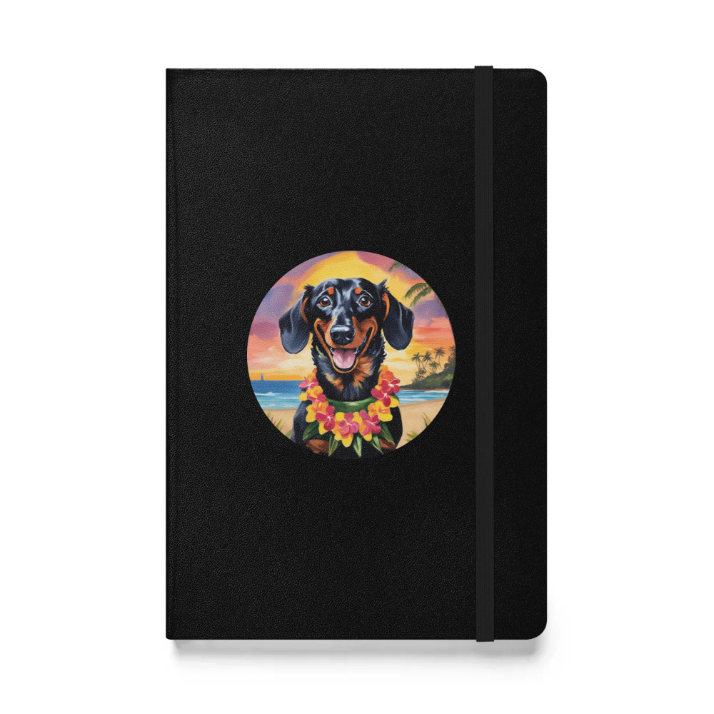 PugMug Custom Black Dachshund Hardcover Bound Notebook