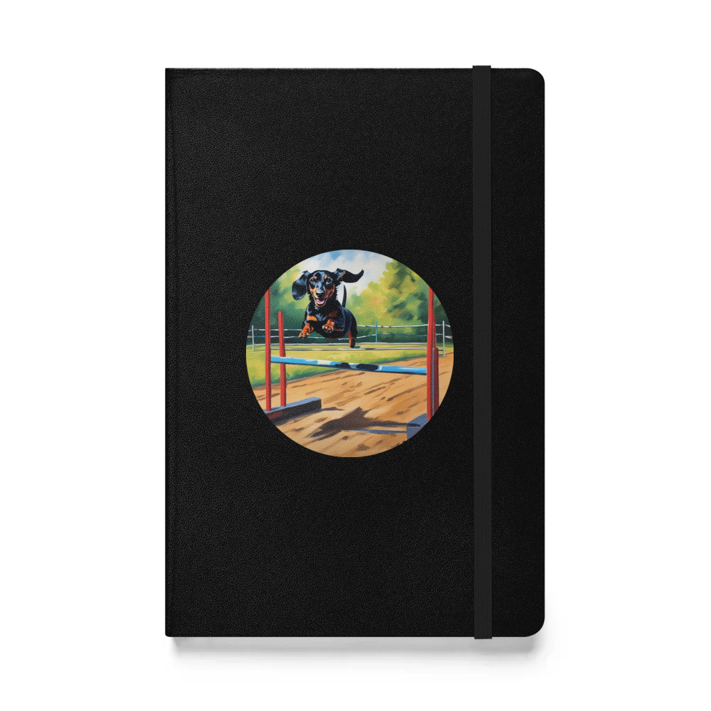 PugMug Custom Black Dachshund Hardcover Bound Notebook