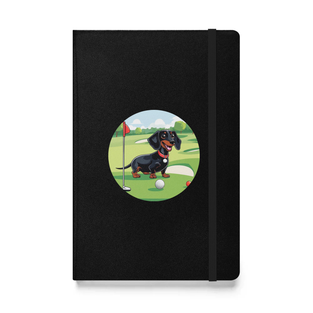 PugMug Custom Black Dachshund Hardcover Bound Notebook