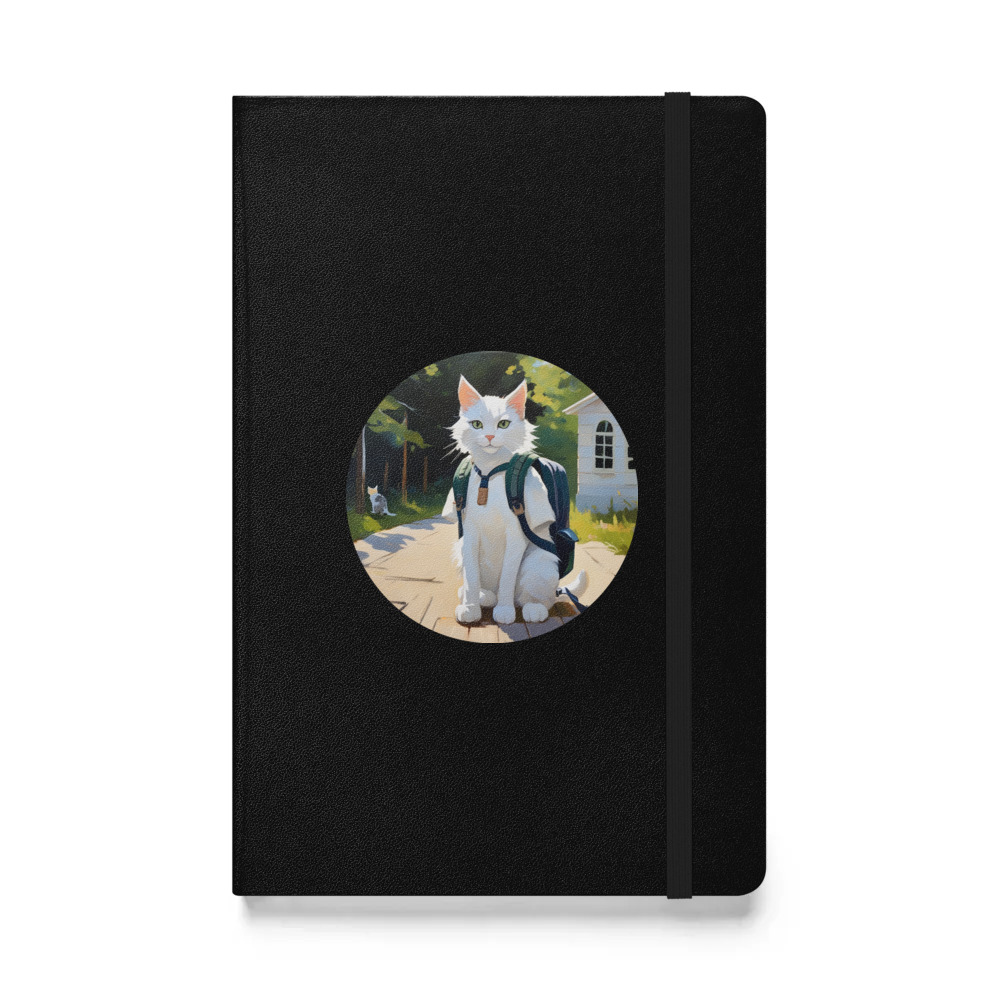 PugMug Custom White Companion Cat Hardcover Bound Notebook