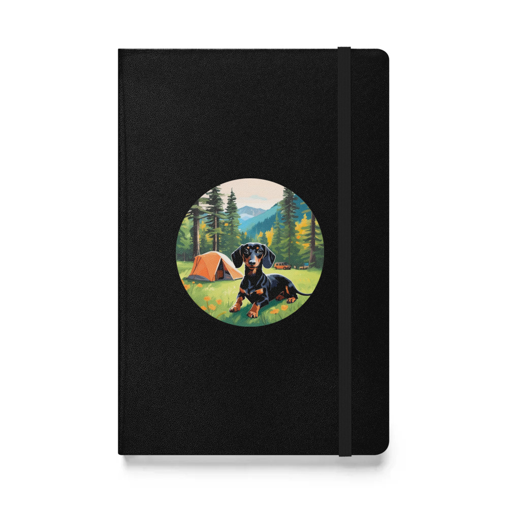 PugMug Custom Black Dachshund Hardcover Bound Notebook
