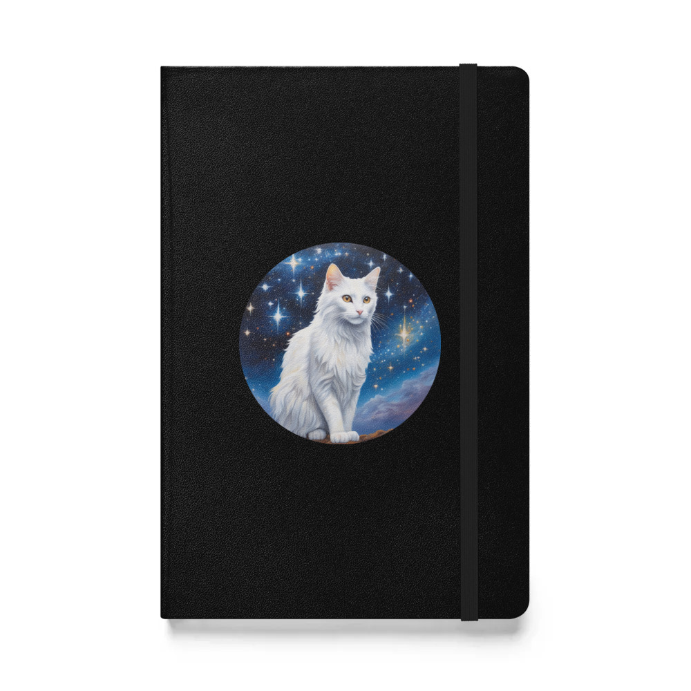 PugMug Custom White Companion Cat Hardcover Bound Notebook