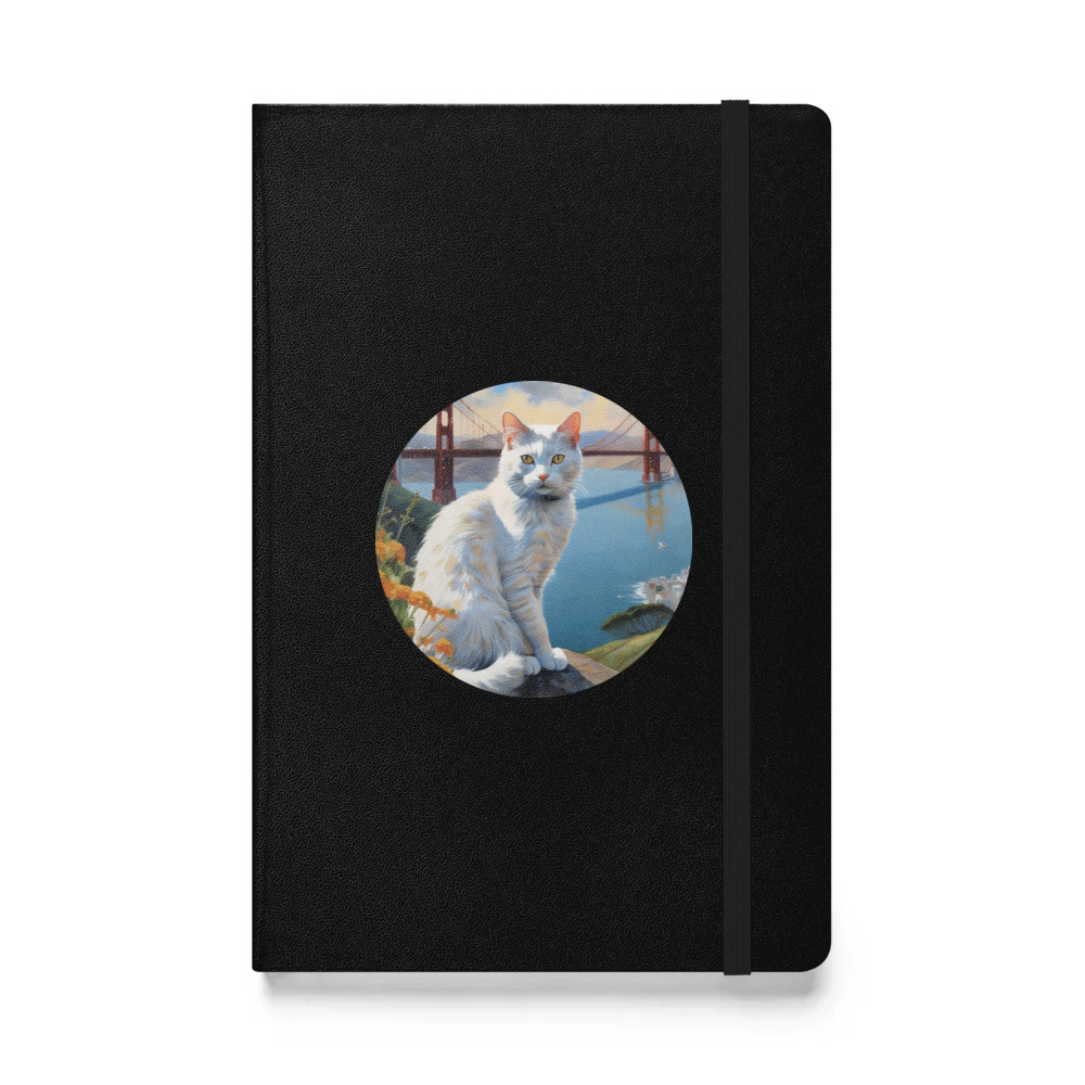 PugMug Custom White Companion Cat Hardcover Bound Notebook