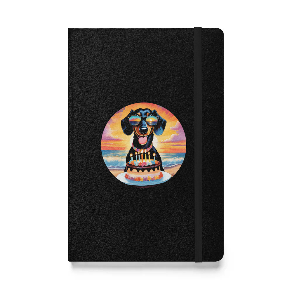 PugMug Custom Black Dachshund Hardcover Bound Notebook