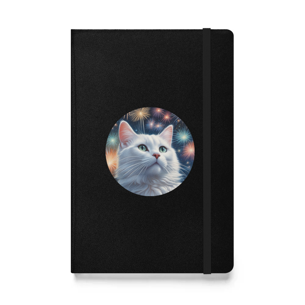 PugMug Custom White Companion Cat Hardcover Bound Notebook