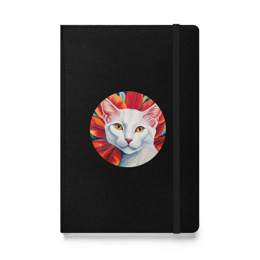 PugMug Custom White Companion Cat Hardcover Bound Notebook