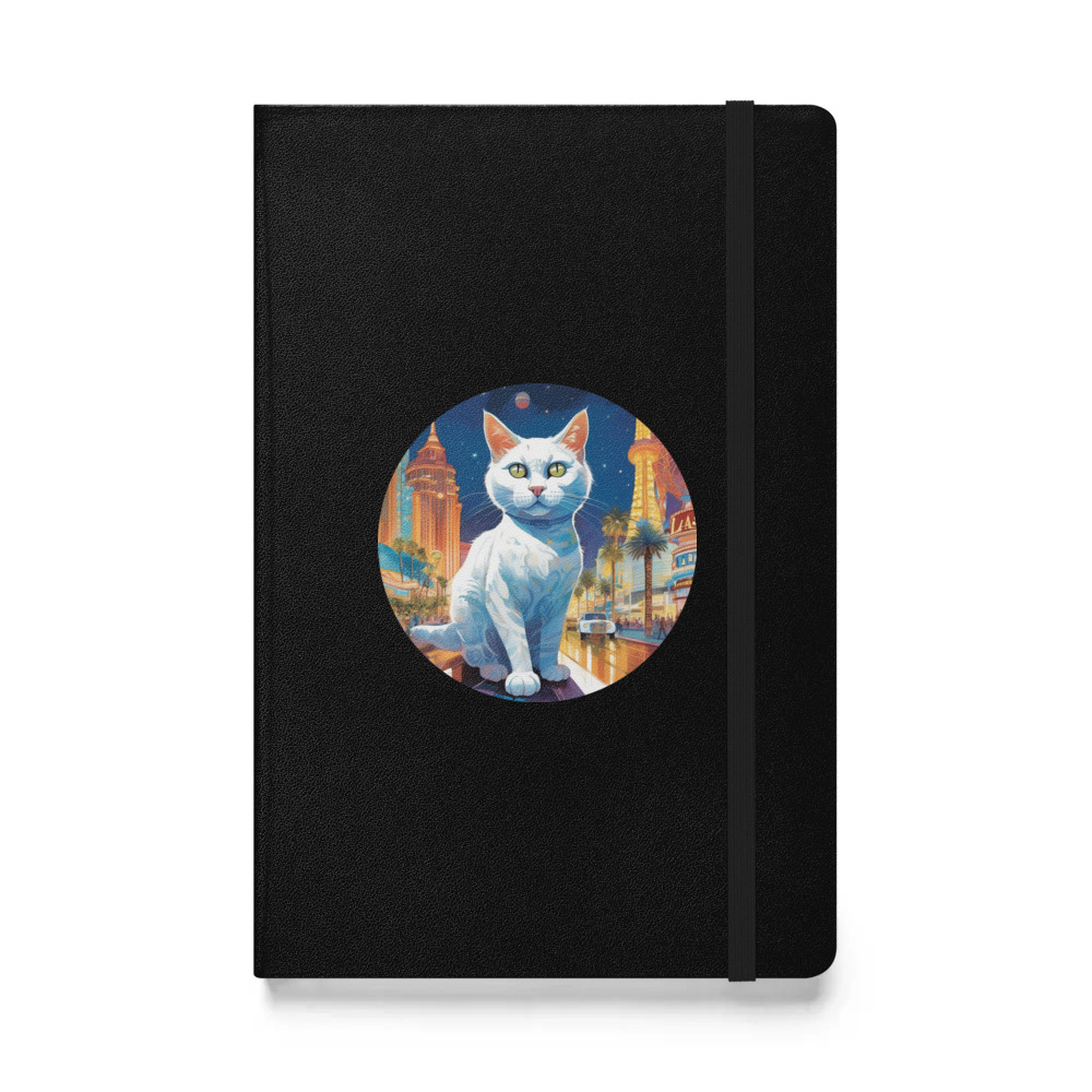 PugMug Custom White Companion Cat Hardcover Bound Notebook