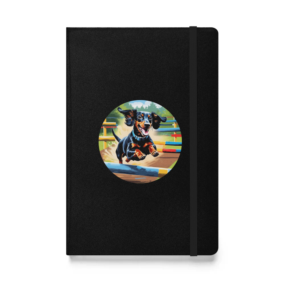 PugMug Custom Black Dachshund Hardcover Bound Notebook