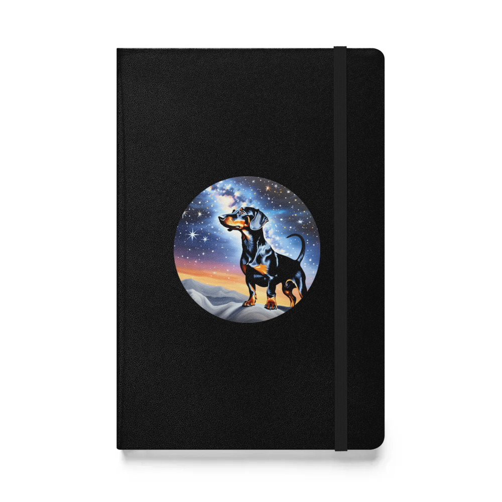 PugMug Custom Black Dachshund Hardcover Bound Notebook