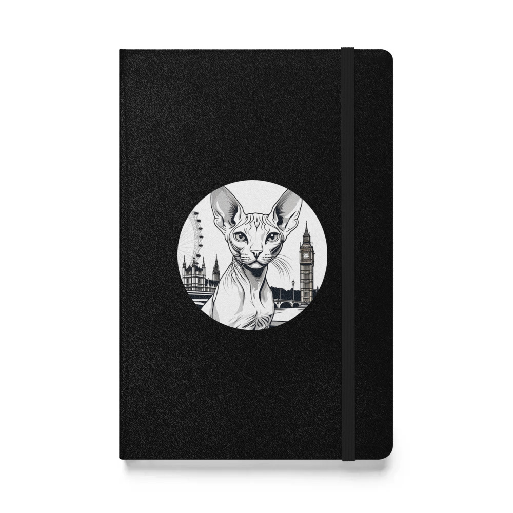 PugMug Custom White Sphynx Cat Hardcover Bound Notebook