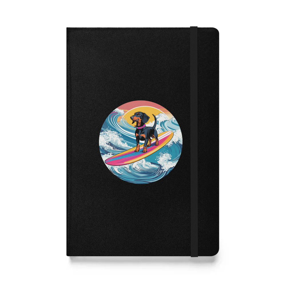 PugMug Custom Black Dachshund Hardcover Bound Notebook