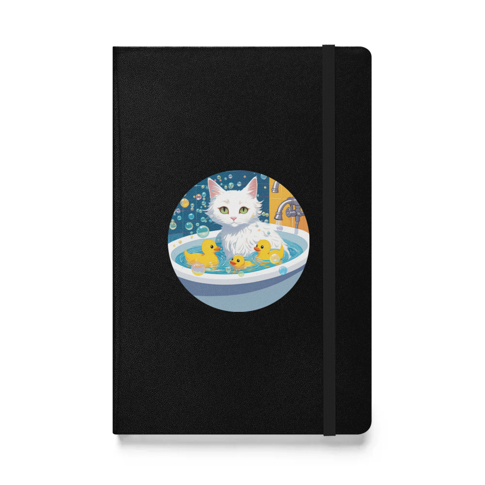 PugMug Custom White Companion Cat Hardcover Bound Notebook