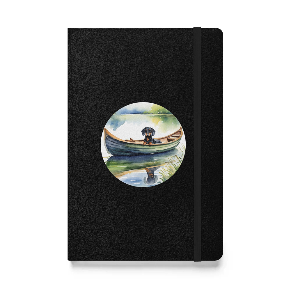 PugMug Custom Black Dachshund Hardcover Bound Notebook