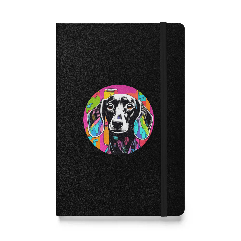 PugMug Custom Black Dachshund Hardcover Bound Notebook