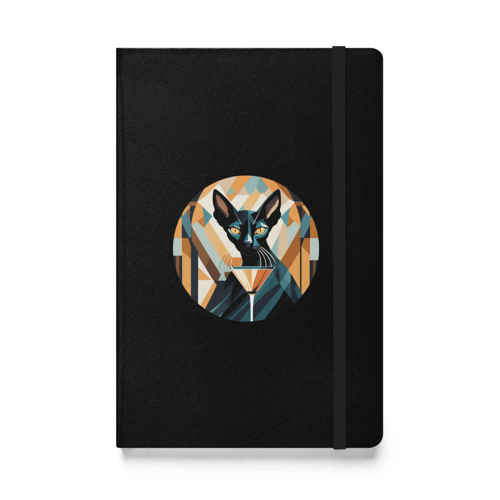 PugMug Custom Black Sphynx Cat Hardcover Bound Notebook