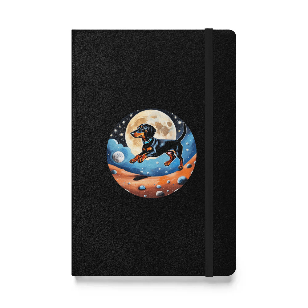 PugMug Custom Black Dachshund Hardcover Bound Notebook