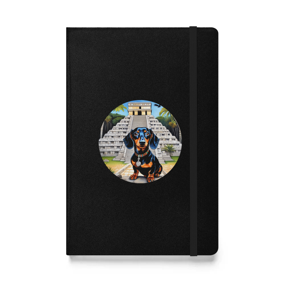 PugMug Custom Black Dachshund Hardcover Bound Notebook