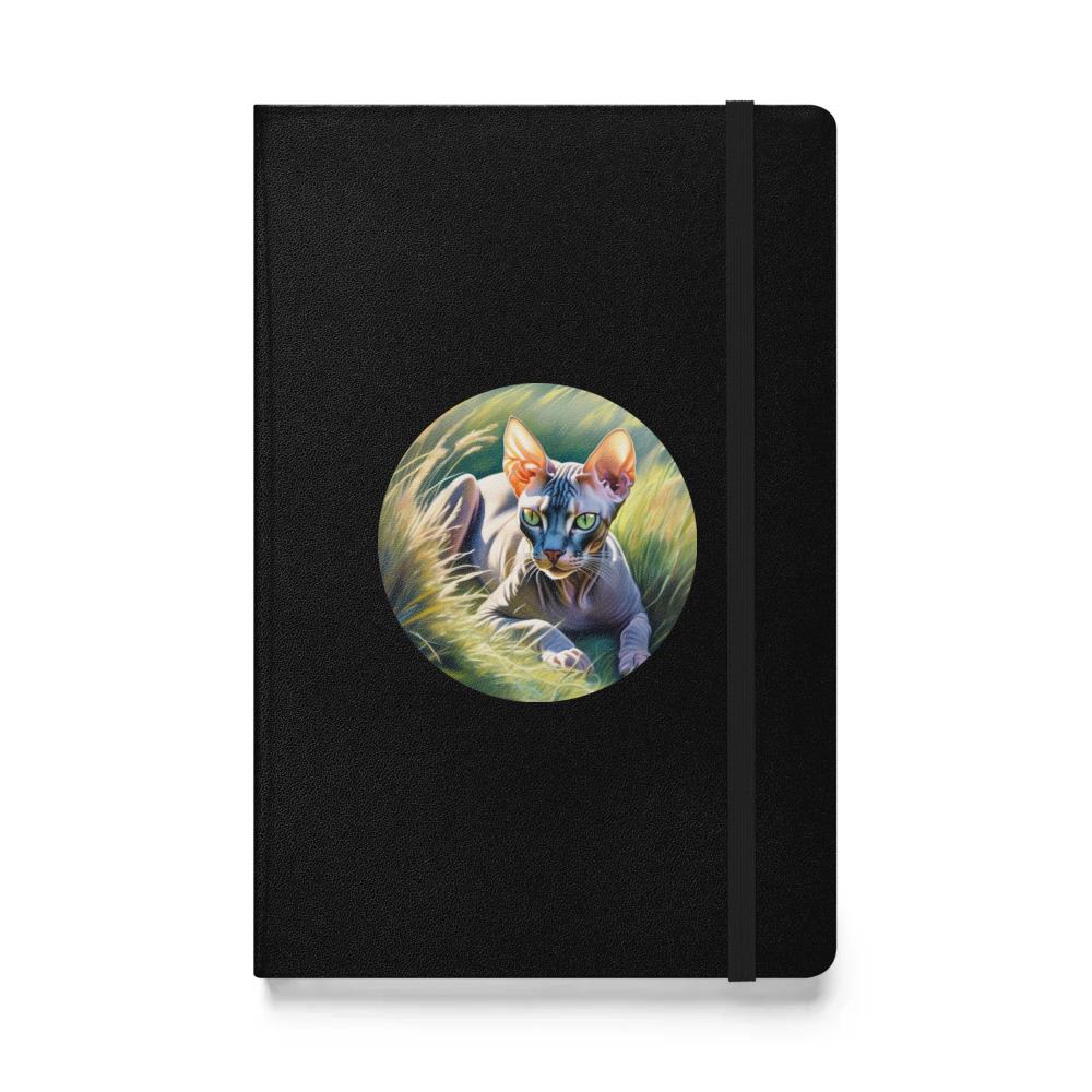 PugMug Custom Tabby Sphynx Cat Hardcover Bound Notebook