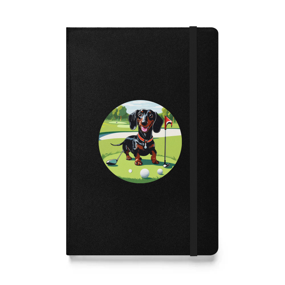 PugMug Custom Black Dachshund Hardcover Bound Notebook
