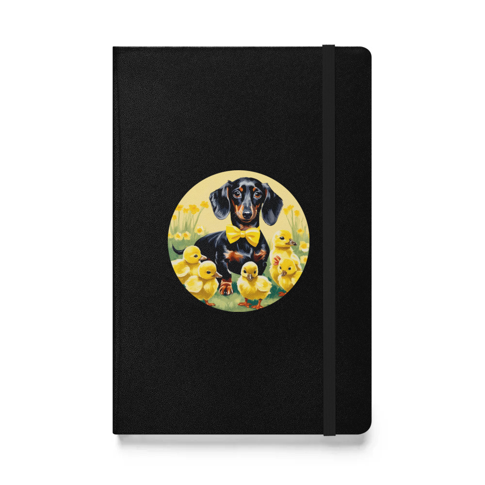 PugMug Custom Black Dachshund Hardcover Bound Notebook