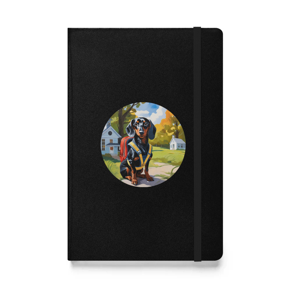 PugMug Custom Black Dachshund Hardcover Bound Notebook