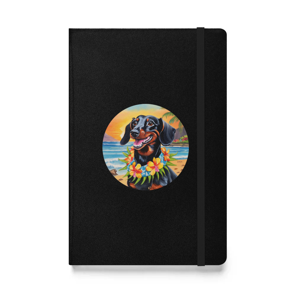 PugMug Custom Black Dachshund Hardcover Bound Notebook