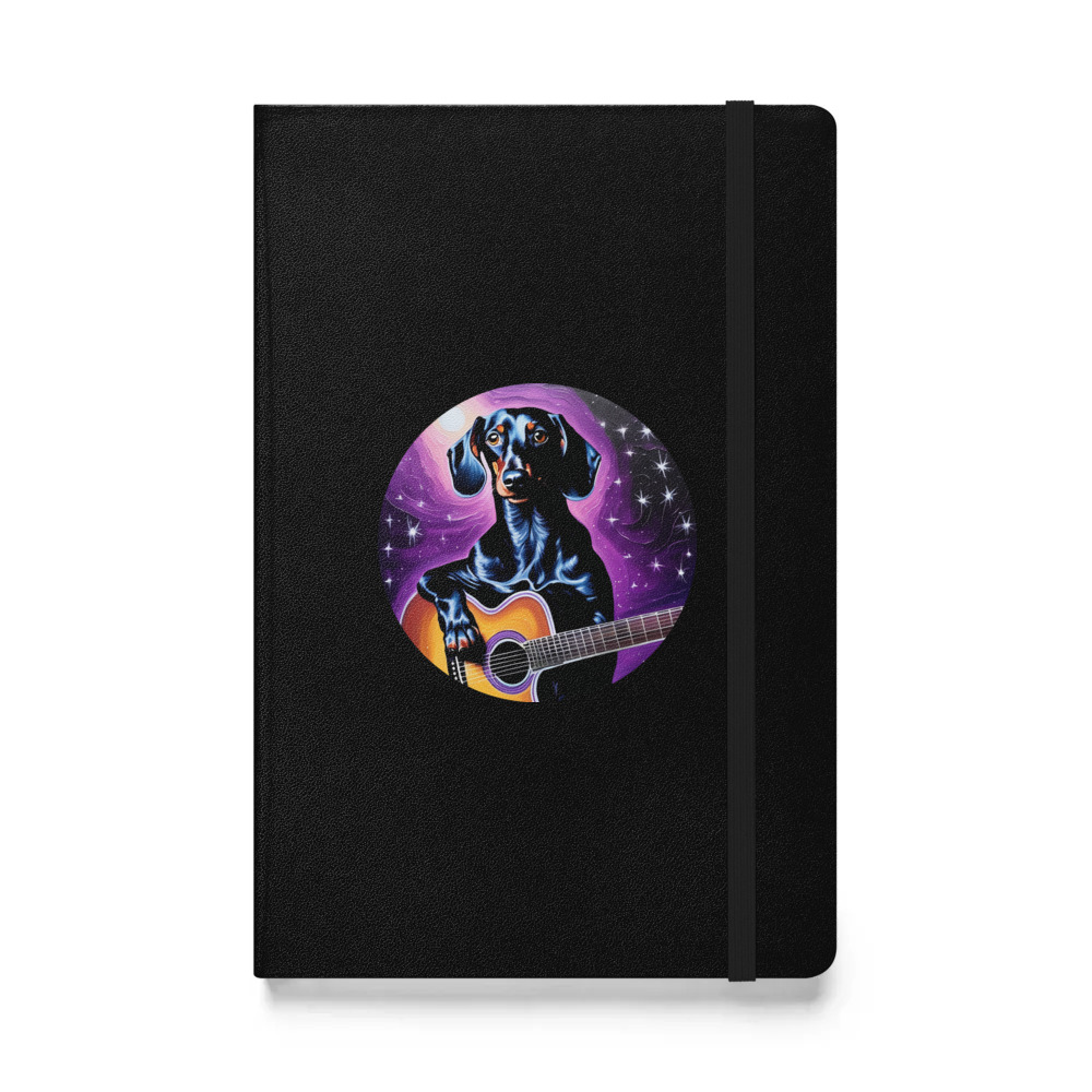 PugMug Custom Black Dachshund Hardcover Bound Notebook