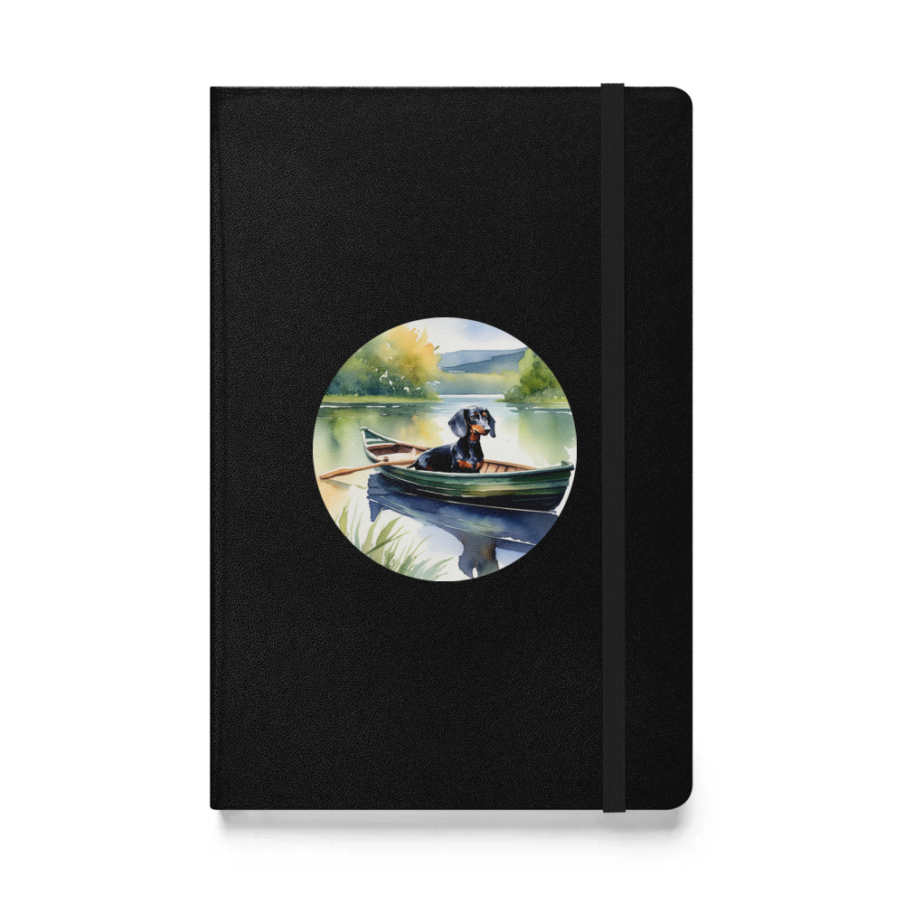 PugMug Custom Black Dachshund Hardcover Bound Notebook