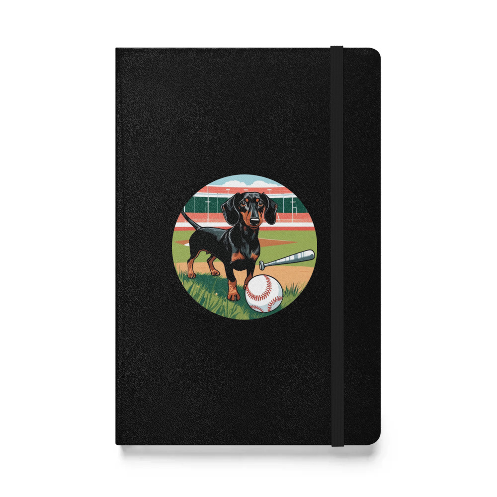 PugMug Custom Black Dachshund Hardcover Bound Notebook
