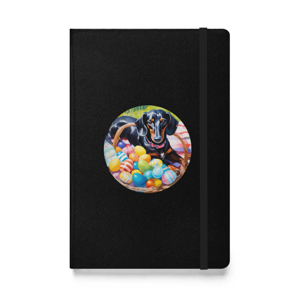 PugMug Custom Black Dachshund Hardcover Bound Notebook
