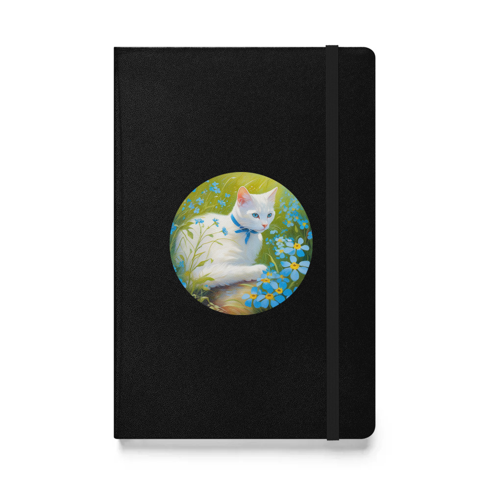 PugMug Custom White Companion Cat Hardcover Bound Notebook