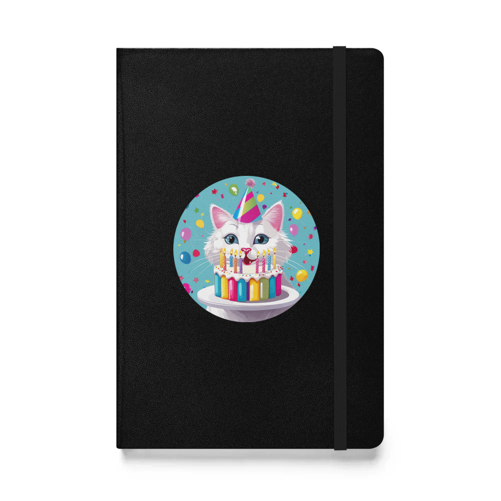 PugMug Custom White Companion Cat Hardcover Bound Notebook