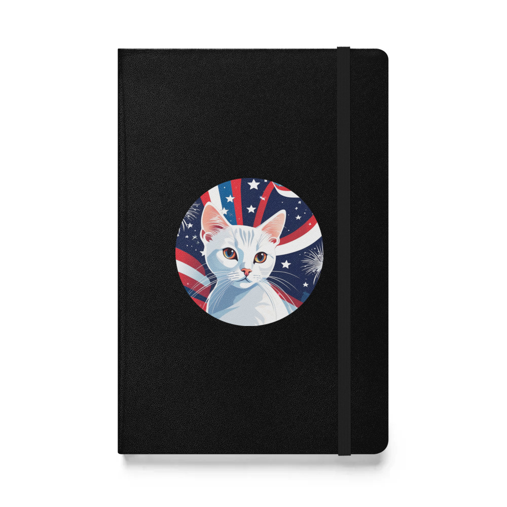PugMug Custom White Companion Cat Hardcover Bound Notebook