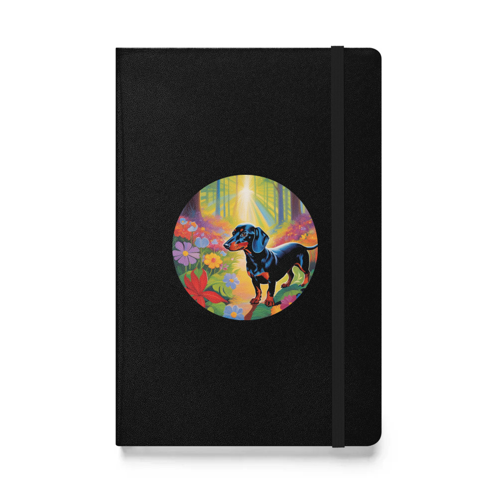 PugMug Custom Black Dachshund Hardcover Bound Notebook