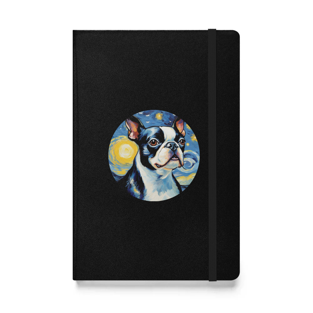 PugMug Custom Boston Terrier Hardcover Bound Notebook