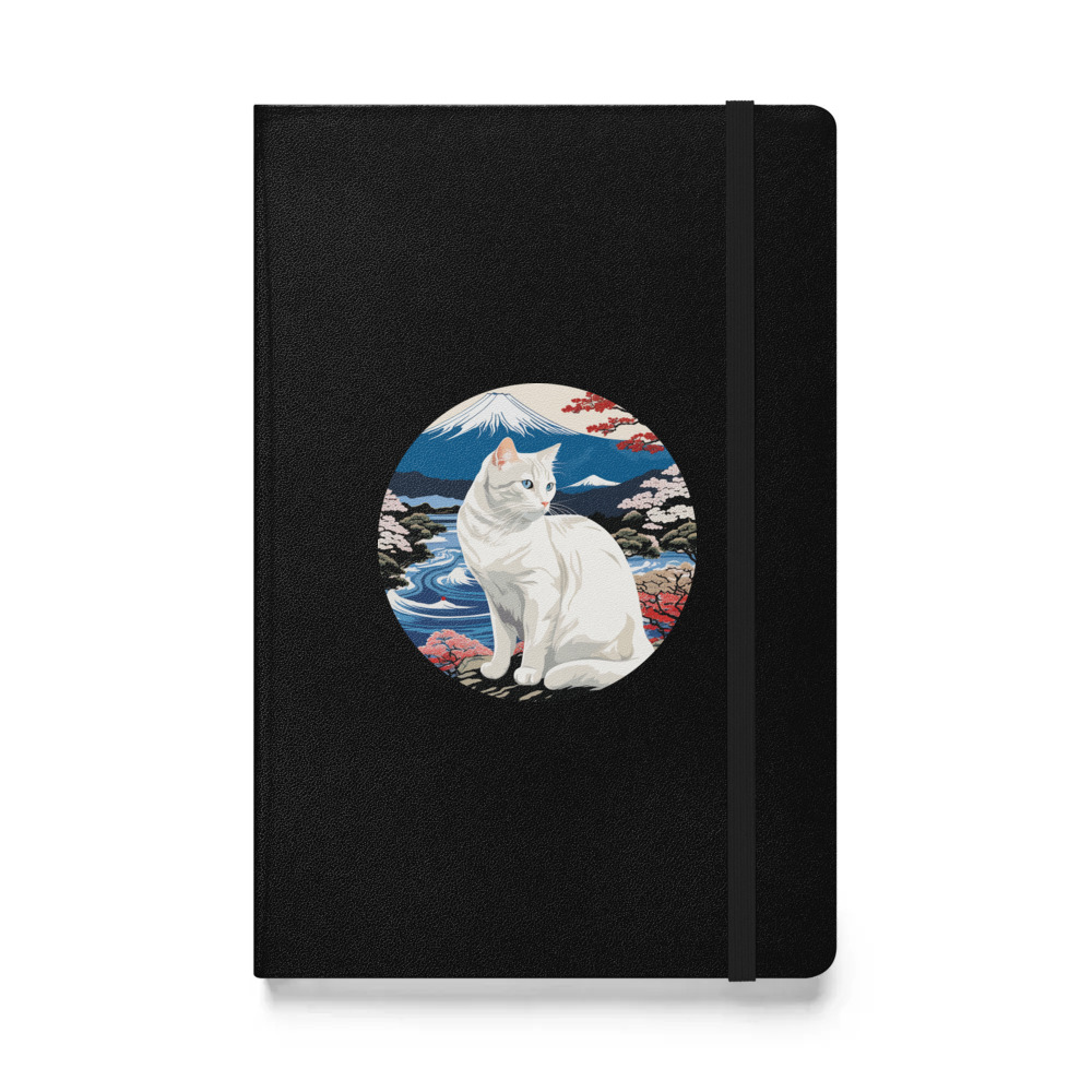 PugMug Custom White Companion Cat Hardcover Bound Notebook