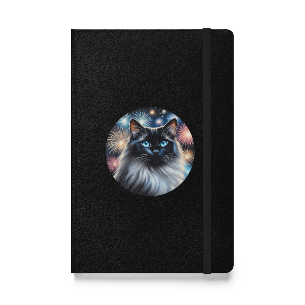 PugMug Custom Black Ragdoll Cat Hardcover Bound Notebook