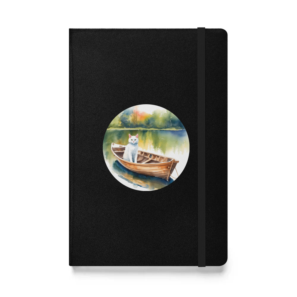 PugMug Custom White Companion Cat Hardcover Bound Notebook