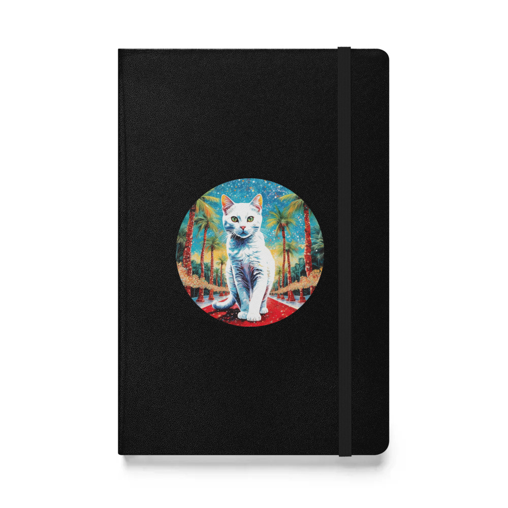 PugMug Custom White Companion Cat Hardcover Bound Notebook