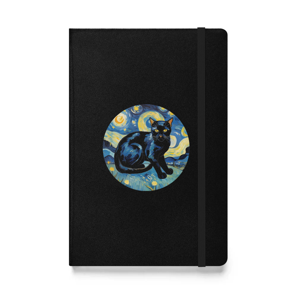 PugMug Custom Black Exotic Cat Hardcover Bound Notebook