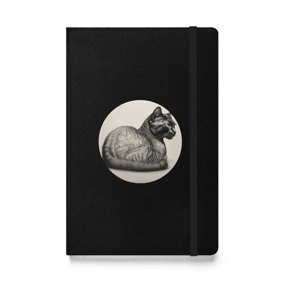 PugMug Custom Black Exotic Cat Hardcover Bound Notebook