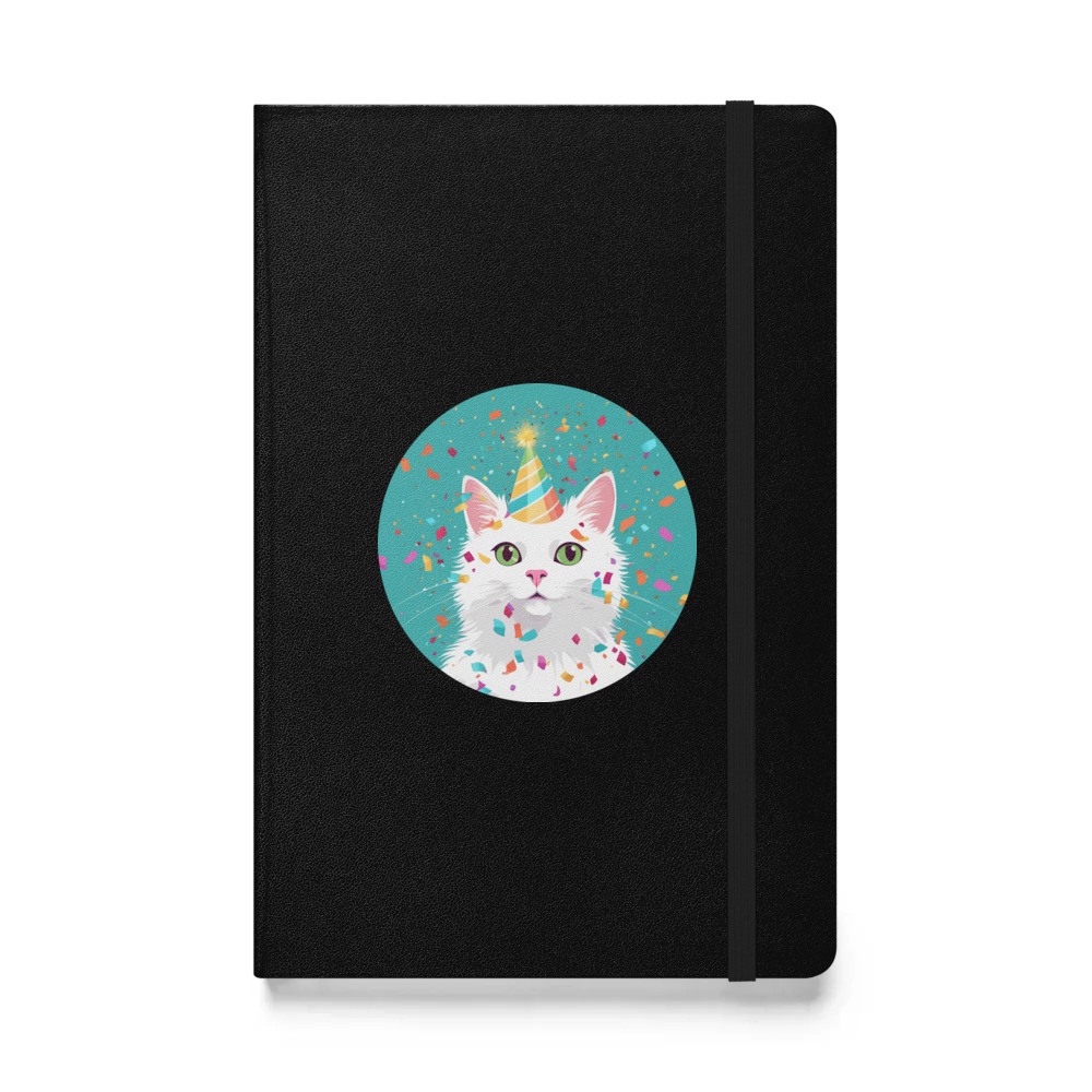 PugMug Custom White Companion Cat Hardcover Bound Notebook