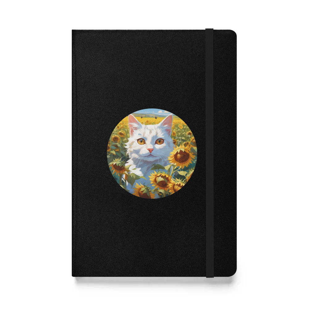 PugMug Custom White Companion Cat Hardcover Bound Notebook