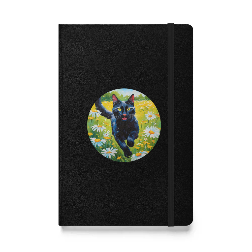 PugMug Custom Black Companion Cat Hardcover Bound Notebook