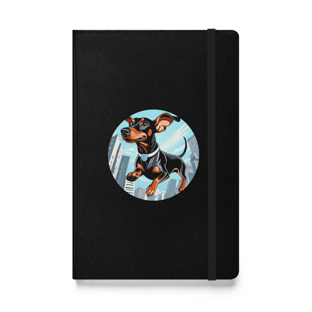 PugMug Custom Black Dachshund Hardcover Bound Notebook