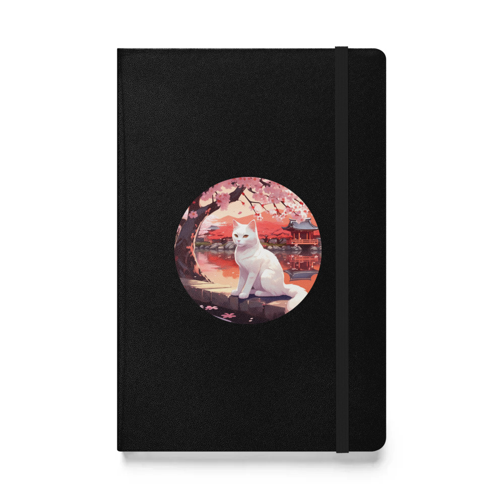 PugMug Custom White Companion Cat Hardcover Bound Notebook